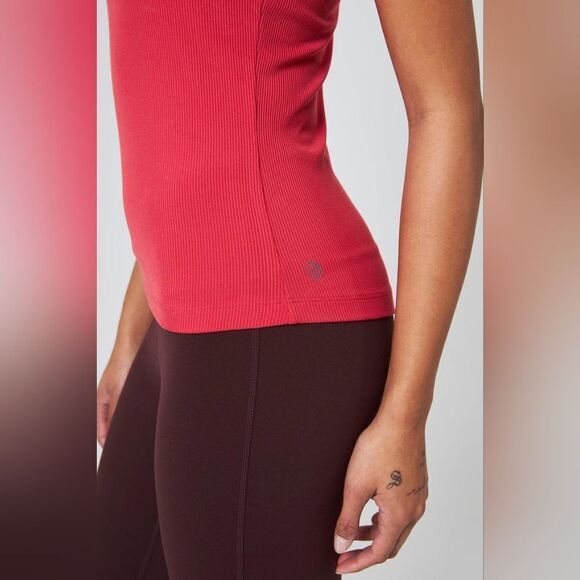 NWT MPG Sport Poise High Neck Ribbed Tank Top in Shale - Picture 11 of 16